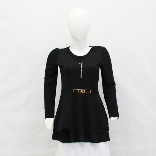 Women Black Short Body Frock Style Top