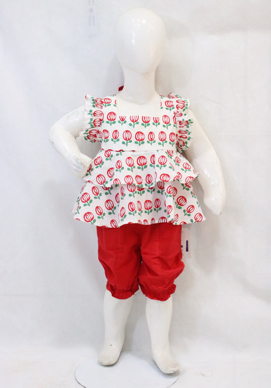 Baby Girl Cotton Print Suit
